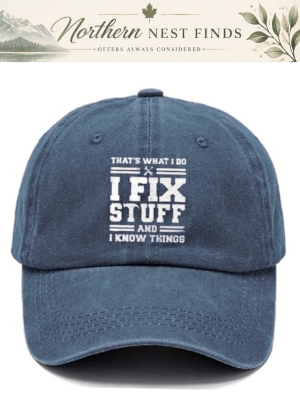 Washed Cotton Baseball Cap Adjustable Dad Cap Gift for Men
